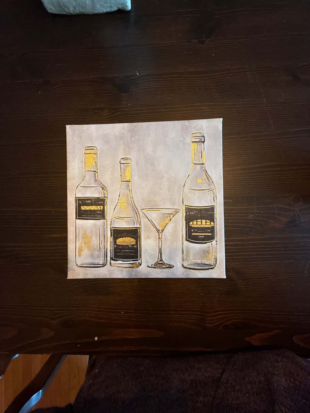 Liquor Bottles and Martini Glass Decorative Canvas Wall Art